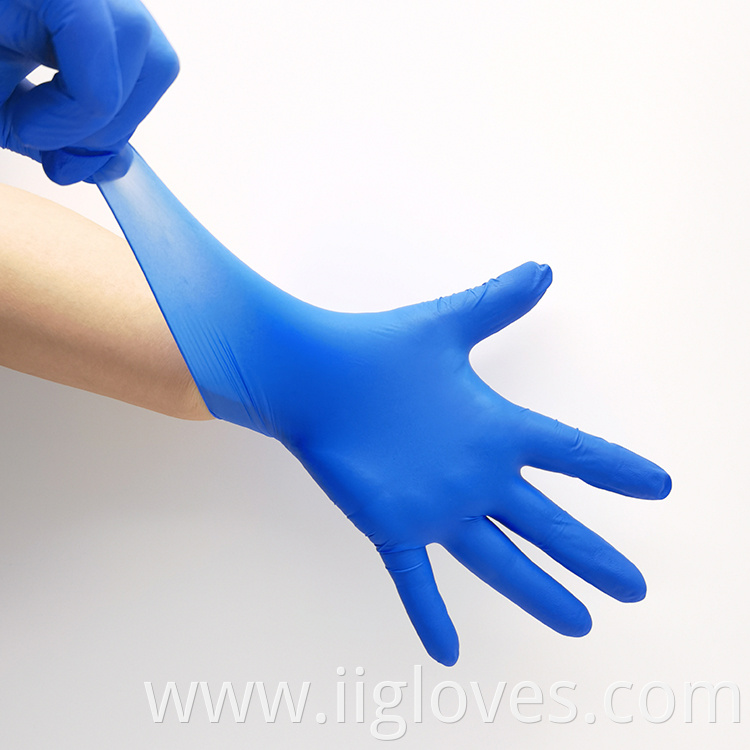 Factory Price 3.5g Blue Latex-Free Powder Free Disposable Examination Exam Nitrile Gloves